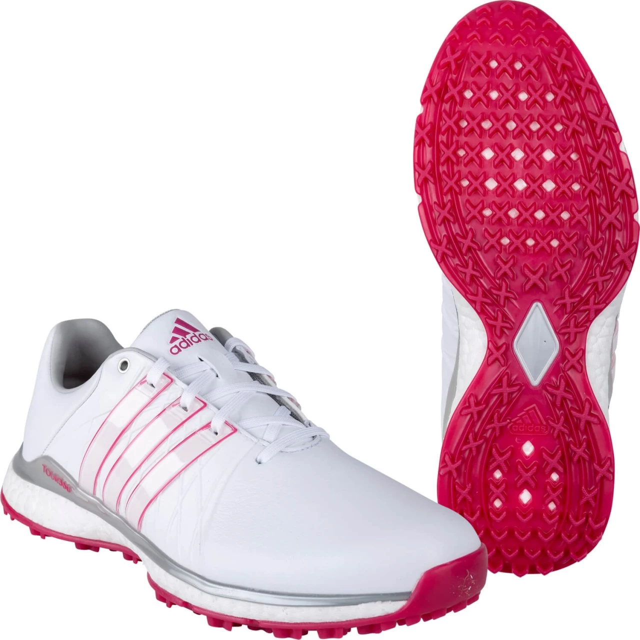 Adidas Golfschuh Tour360 XT-SL, Weiß/pink 2 Adidas Golfschuh Tour360 XT-SL, Weiß/pink – Bild 2