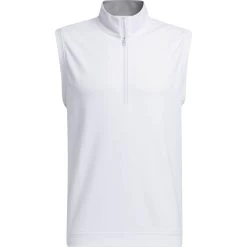 Adidas Polo Elevated 1/4-Zip, ärmellos, Weiß