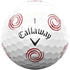 Callaway Chrome Soft Truvis Swirl Golfbälle - 12er Pack, Weiß/rot