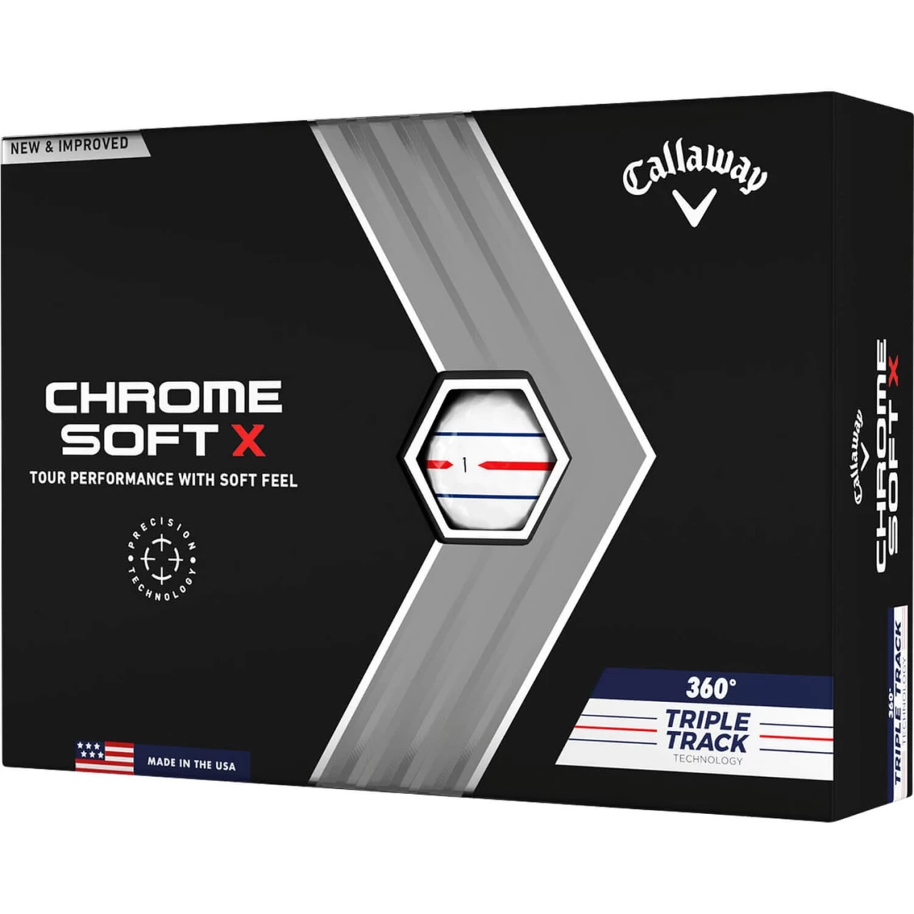 Callaway Chrome Soft X 360 Triple Track Golfbälle-12er Pack, Weiß 1 Callaway Chrome Soft X 360 Triple Track Golfbälle-12er Pack, Weiß