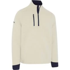 Callaway Layer Midweight Textured Fleece 1/4-Zip, Beige