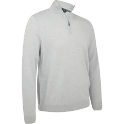 Callaway Pullover 1/4-Zip Merino Sweater, Silbergrau