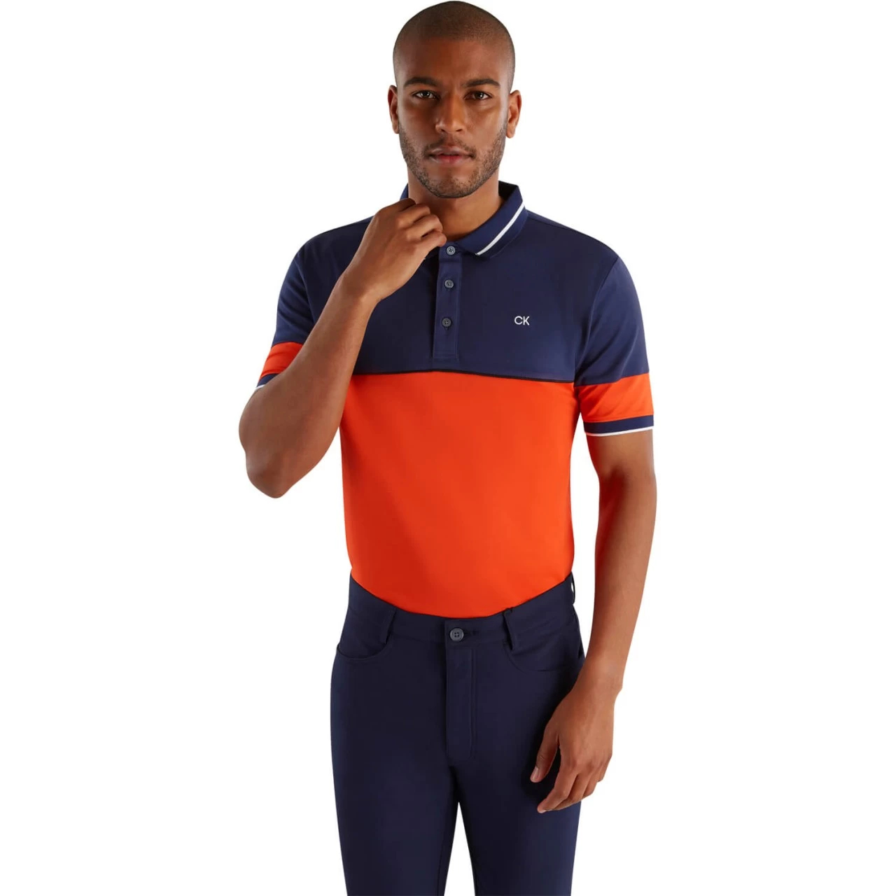 Calvin Klein Golf Polo Marshall, Blau/orange 5 Calvin Klein Golf Polo Marshall, Blau/orange – Bild 5