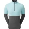 FootJoy Layer Colour Block 1/4-Zip, Hellblau/dunkelgrau