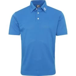 FootJoy Poloshirt Stretch Piquet, Athletic Fit, Kurzarm, Blau