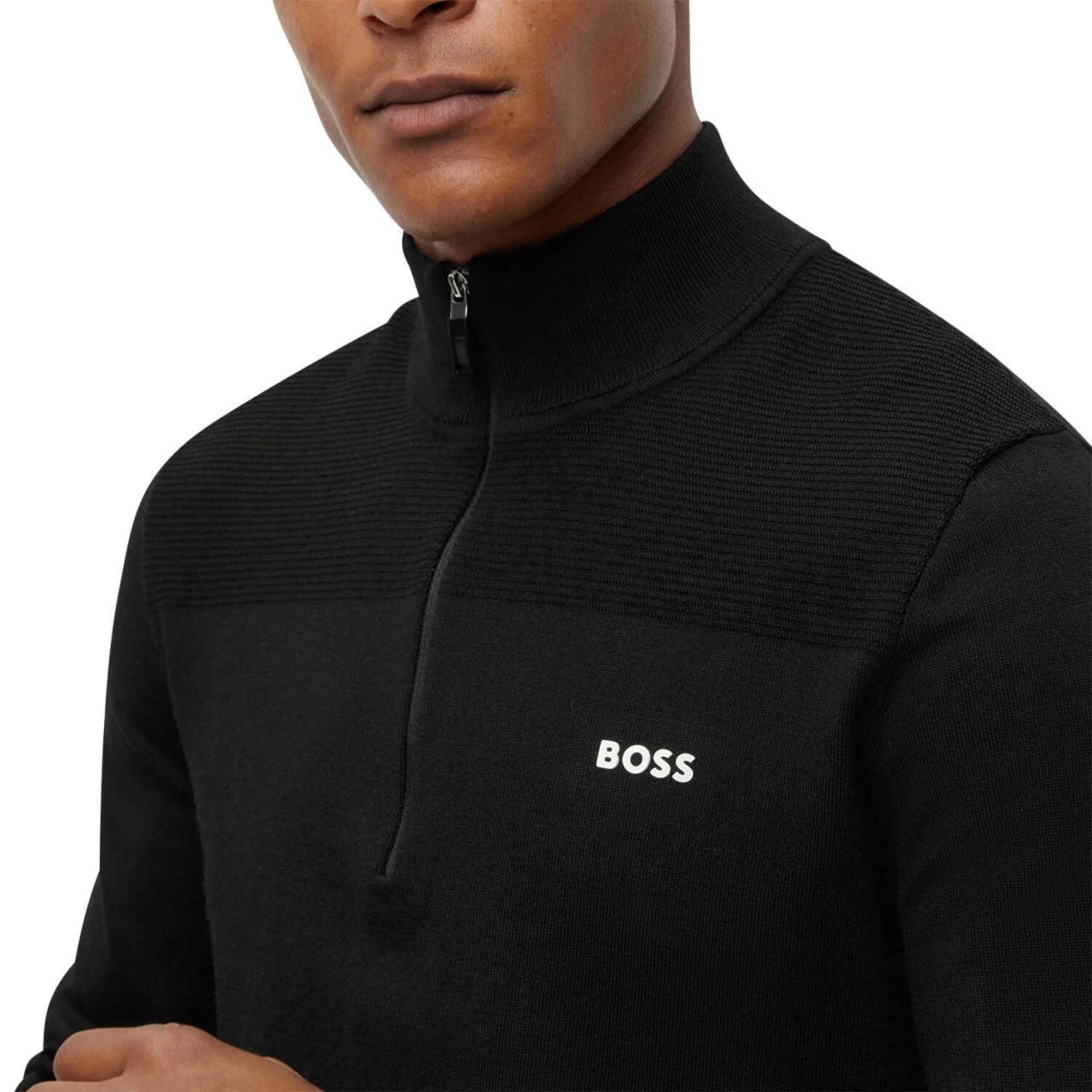 HUGO BOSS Pullover Momentum-X 1/4-Zip, Schwarz 2 HUGO BOSS Pullover Momentum-X 1/4-Zip, Schwarz – Bild 2