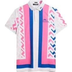 J.Lindeberg J. LINDEBERG Polo Special Tour Tech Print, Pink/blau/silber