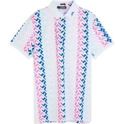 J.Lindeberg J. LINDEBERG Polo Tour Tech Regular Fit Print, Pink/blau/silber