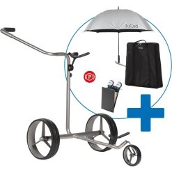 JuCad Elektro-Trolley Drive SL Titan Master SET, Silber