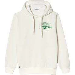 LACOSTE Hoodie Pullover, Weiß/grün