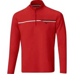 Mizuno Layer Breeze T-Stripe 1/4-Zip, Rot