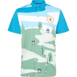 Original Penguin Polo Pete On The Course, Blau/gemustert