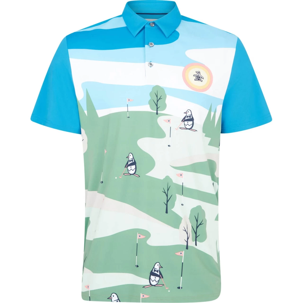 Original Penguin Polo Pete On The Course, Blau/gemustert 1 Original Penguin Polo Pete On The Course, Blau/gemustert
