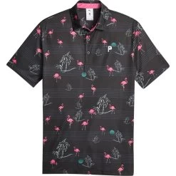 Puma Polo PTC Print, Schwarz/pink