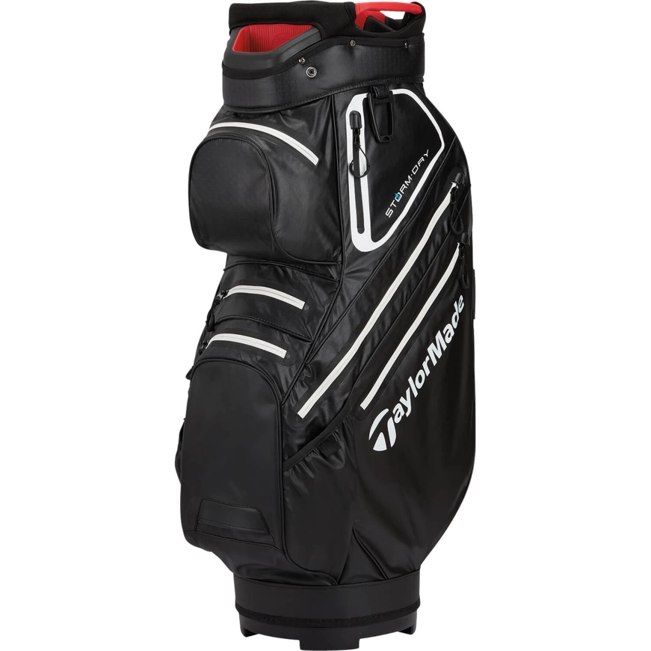 TaylorMade Cartbag Storm Dry Waterproof, Schwarz/weiß/rot 1 TaylorMade Cartbag Storm Dry Waterproof, Schwarz/weiß/rot