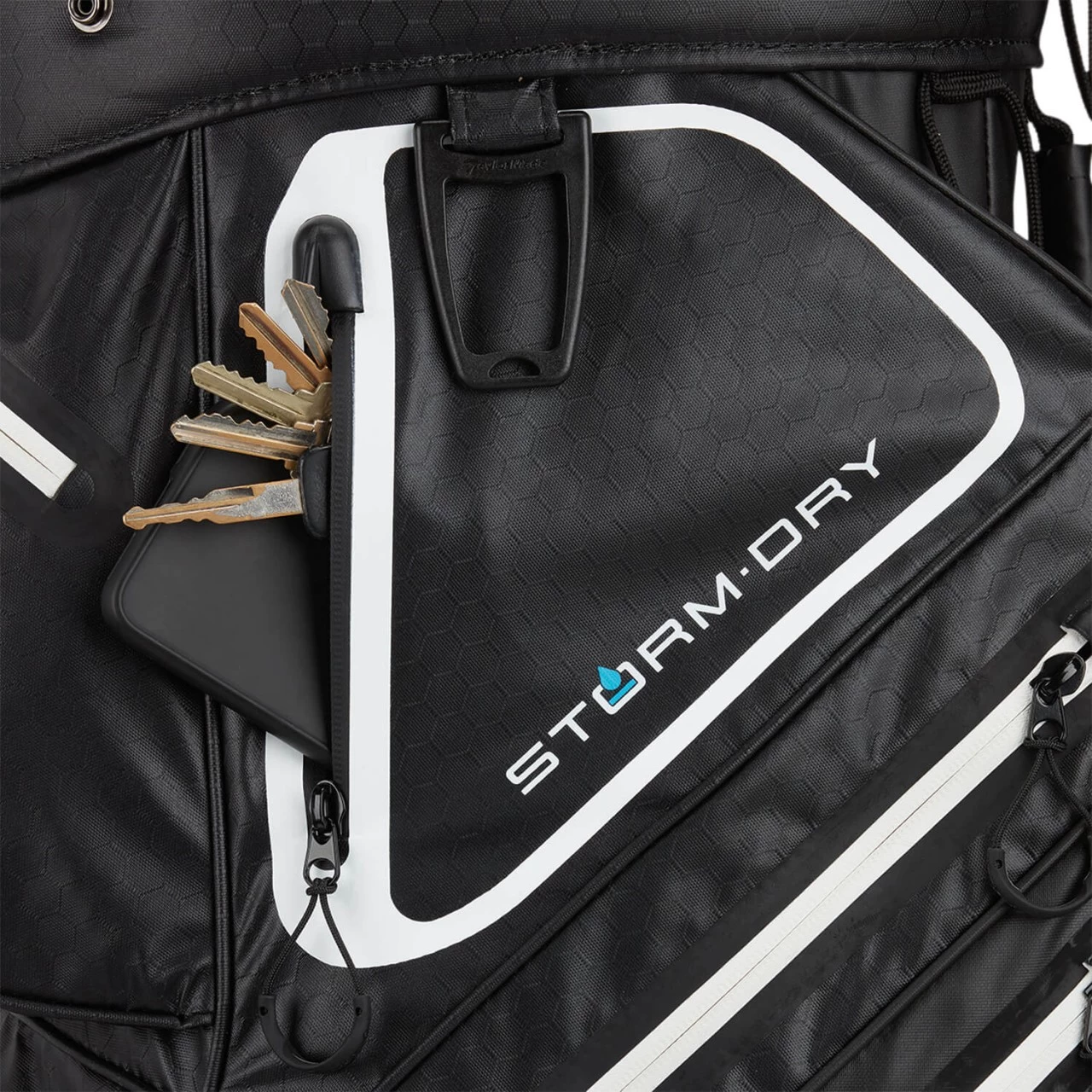 TaylorMade Cartbag Storm Dry Waterproof, Schwarz/weiß/rot 6 TaylorMade Cartbag Storm Dry Waterproof, Schwarz/weiß/rot – Bild 6