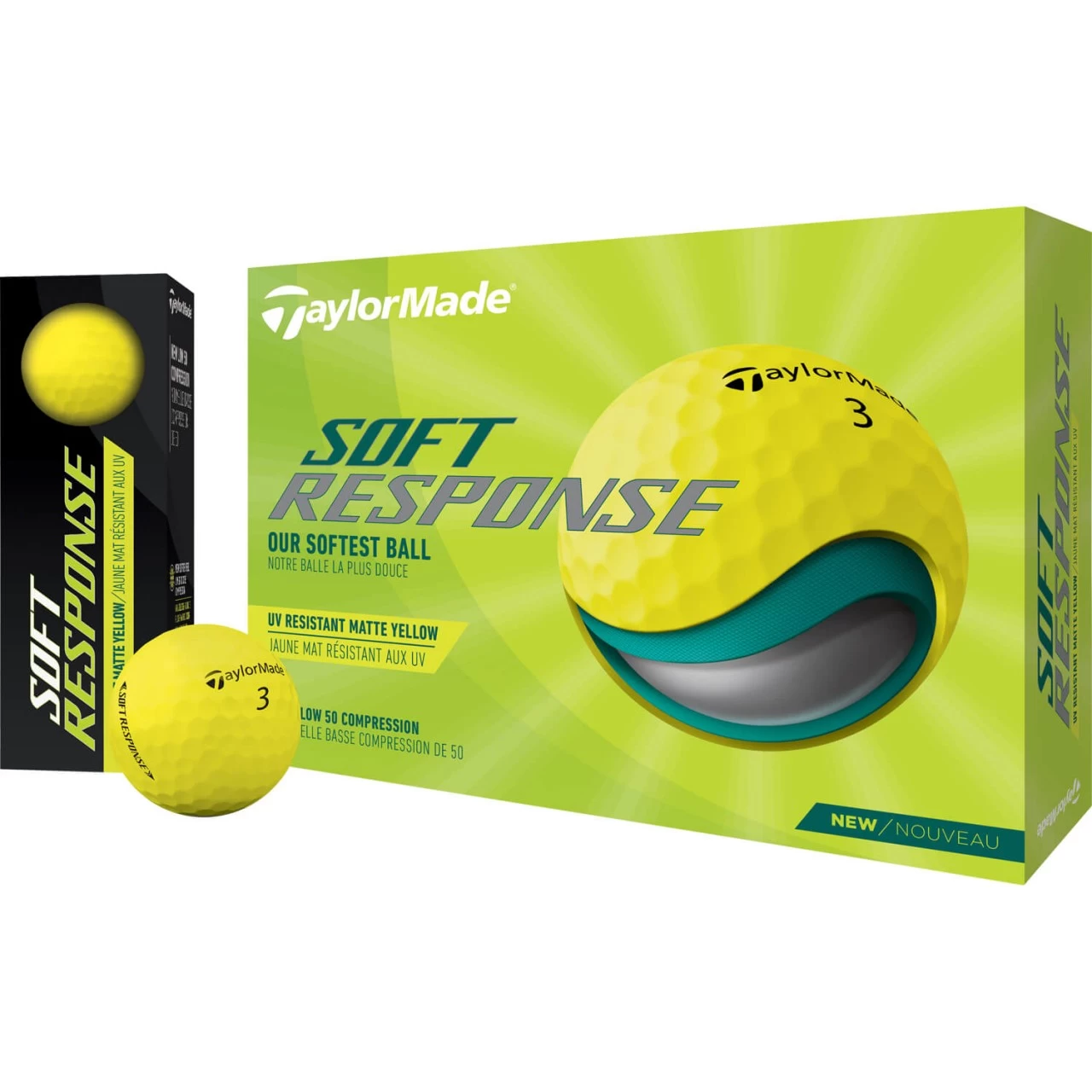 TaylorMade Soft Response Golfbälle - 12er Pack, Gelb 3 TaylorMade Soft Response Golfbälle - 12er Pack, Gelb – Bild 3
