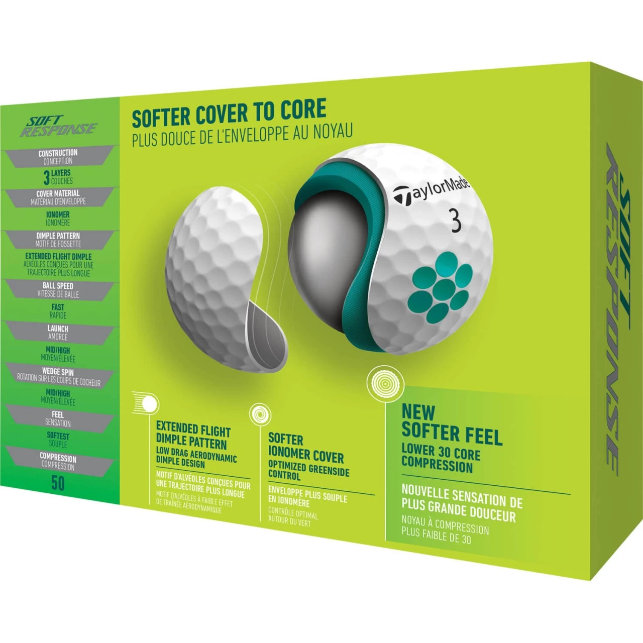 TaylorMade Soft Response Golfbälle - 12er Pack, Weiß 2 TaylorMade Soft Response Golfbälle - 12er Pack, Weiß – Bild 2