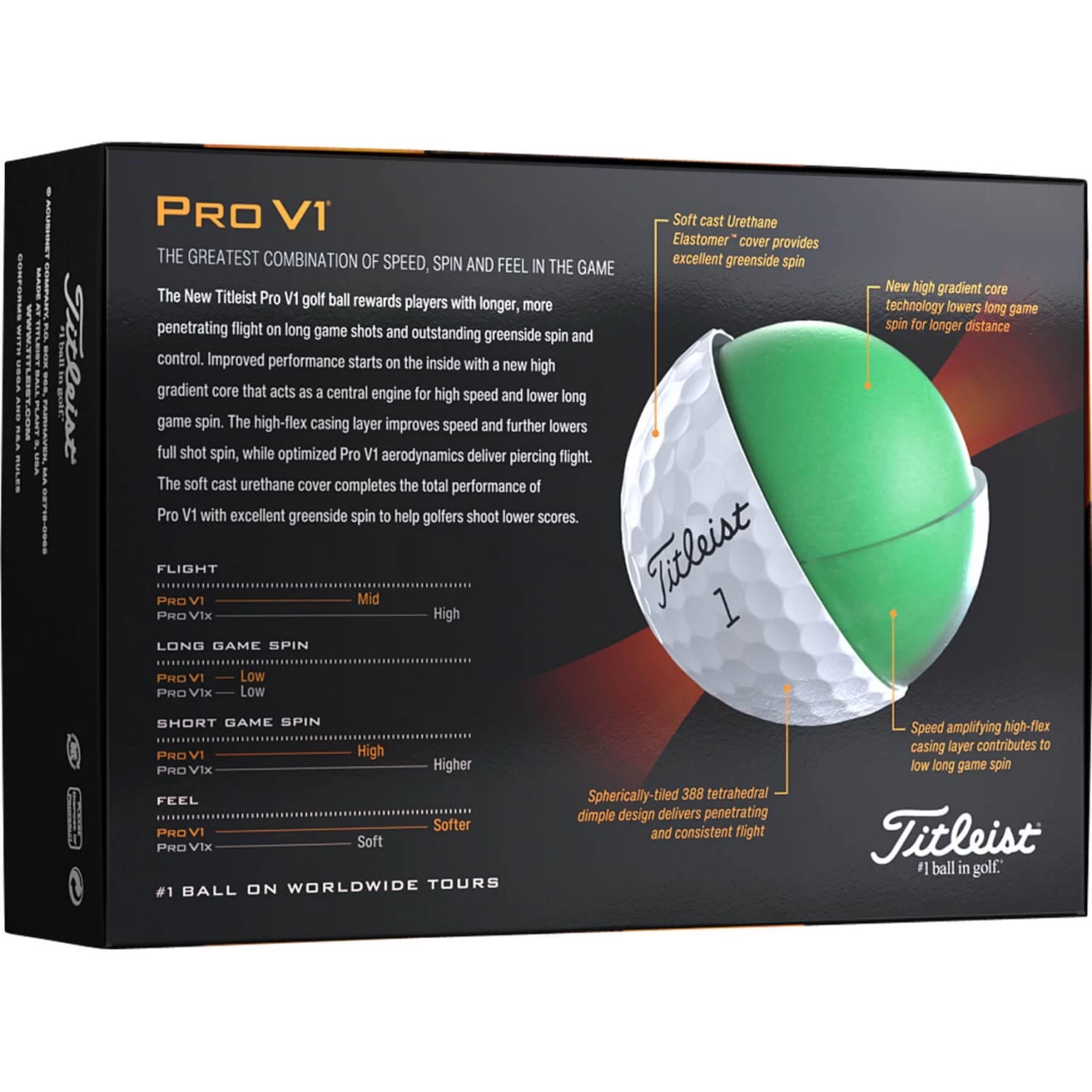 Titleist Pro V1 2023 Golfbälle - 12er Pack, Weiß 2 Titleist Pro V1 2023 Golfbälle - 12er Pack, Weiß – Bild 2