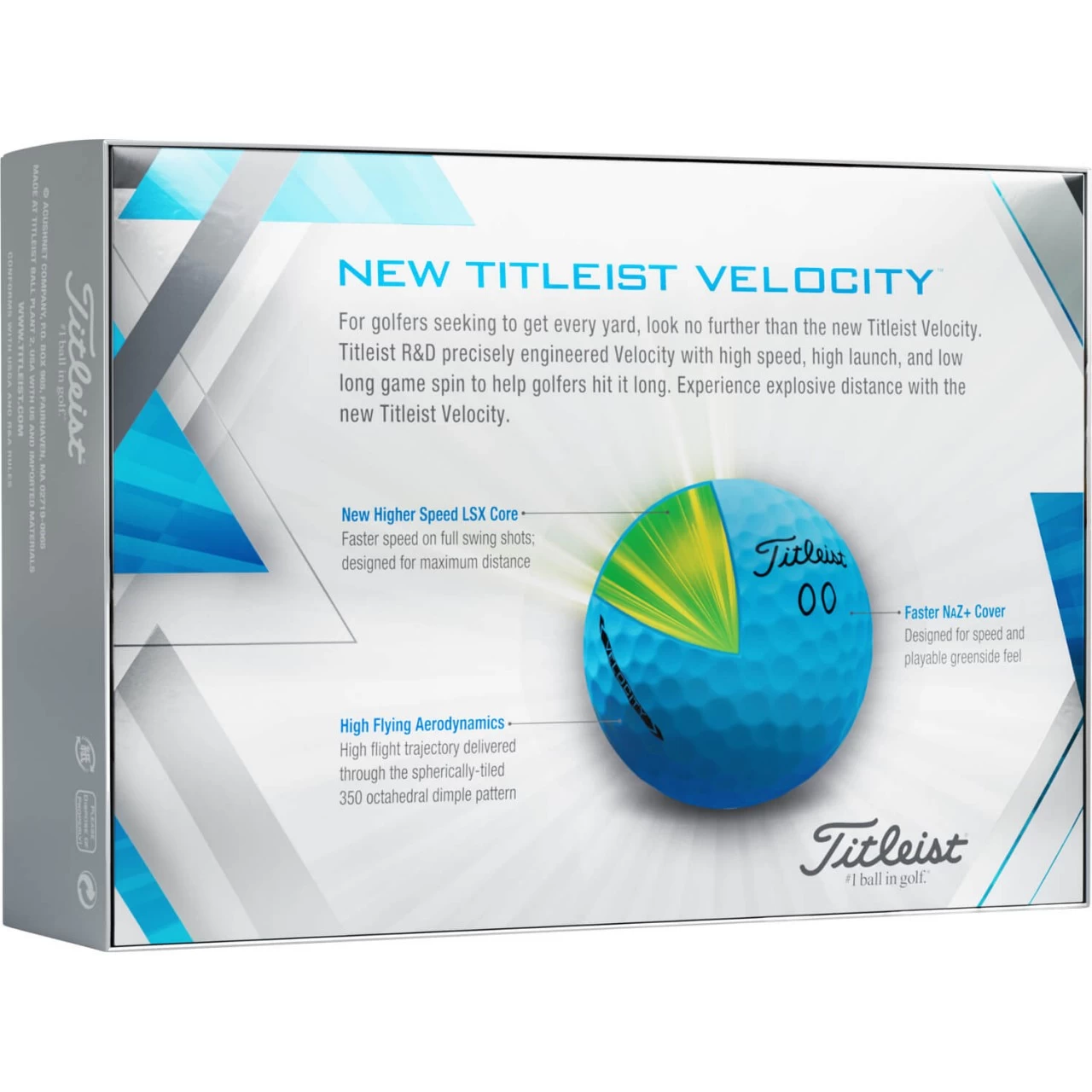 Titleist Velocity 2022 Golfbälle - 12er Pack, Blau 2 Titleist Velocity 2022 Golfbälle - 12er Pack, Blau – Bild 2