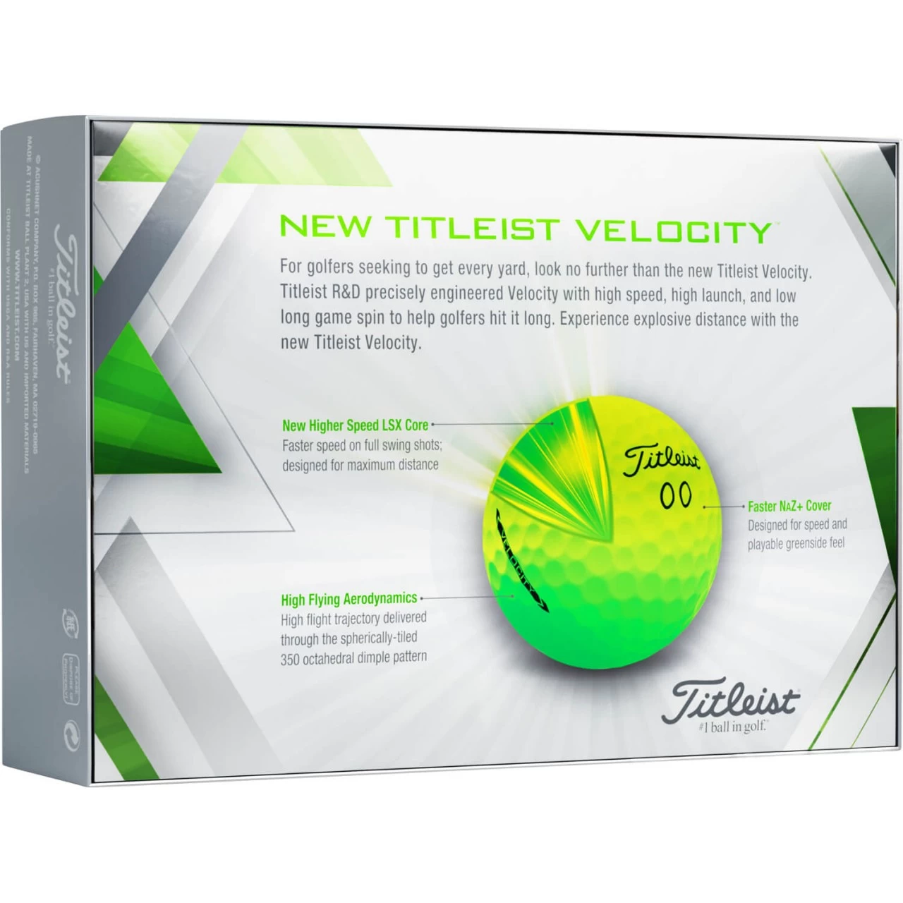 Titleist Velocity 2022 Golfbälle - 12er Pack, Grün 2 Titleist Velocity 2022 Golfbälle - 12er Pack, Grün – Bild 2