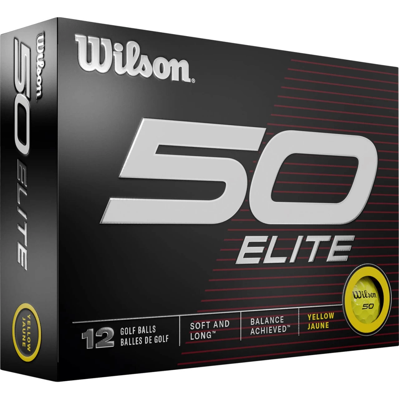 Wilson Staff Fifty Elite 23 Golfbälle - 12er Pack, Gelb 1 Wilson Staff Fifty Elite 23 Golfbälle - 12er Pack, Gelb