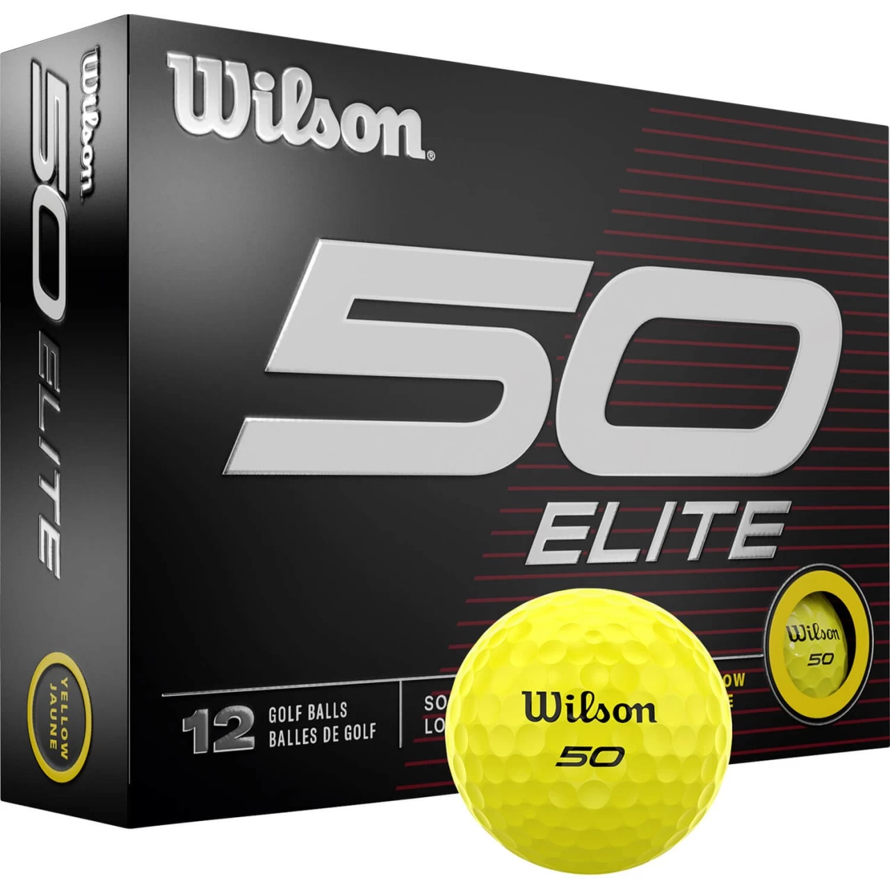 Wilson Staff Fifty Elite 23 Golfbälle - 12er Pack, Gelb 2 Wilson Staff Fifty Elite 23 Golfbälle - 12er Pack, Gelb – Bild 2