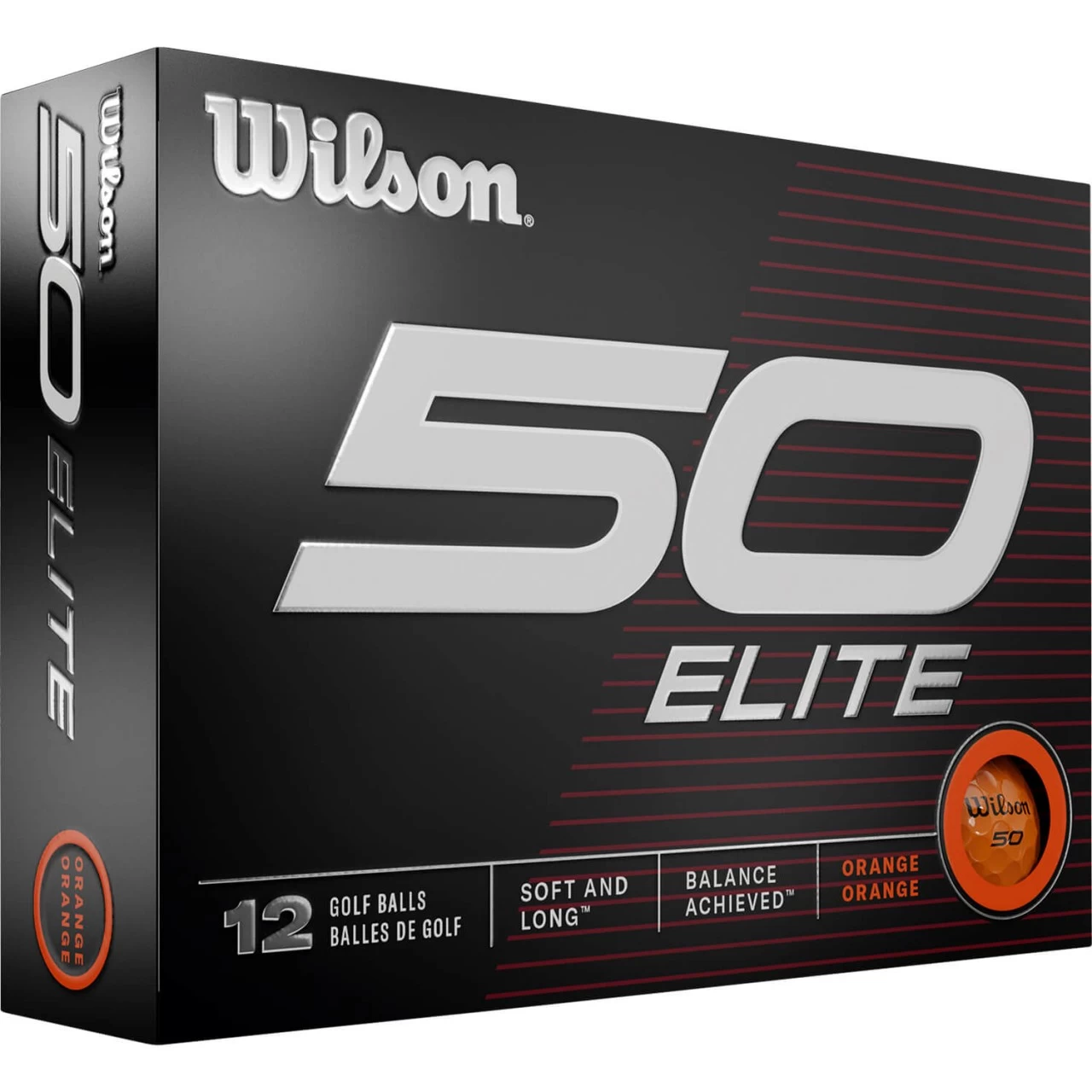 Wilson Staff Fifty Elite 23 Golfbälle - 12er Pack, Orange 1 Wilson Staff Fifty Elite 23 Golfbälle - 12er Pack, Orange